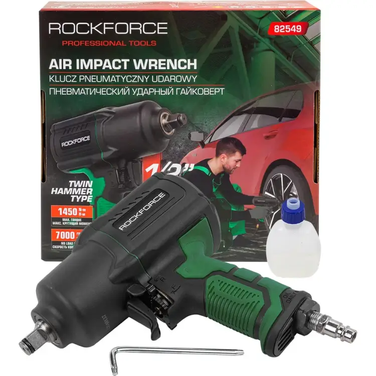 Ударный пневмогайковерт Rockforce Twin Hammer RF-82549(48137)