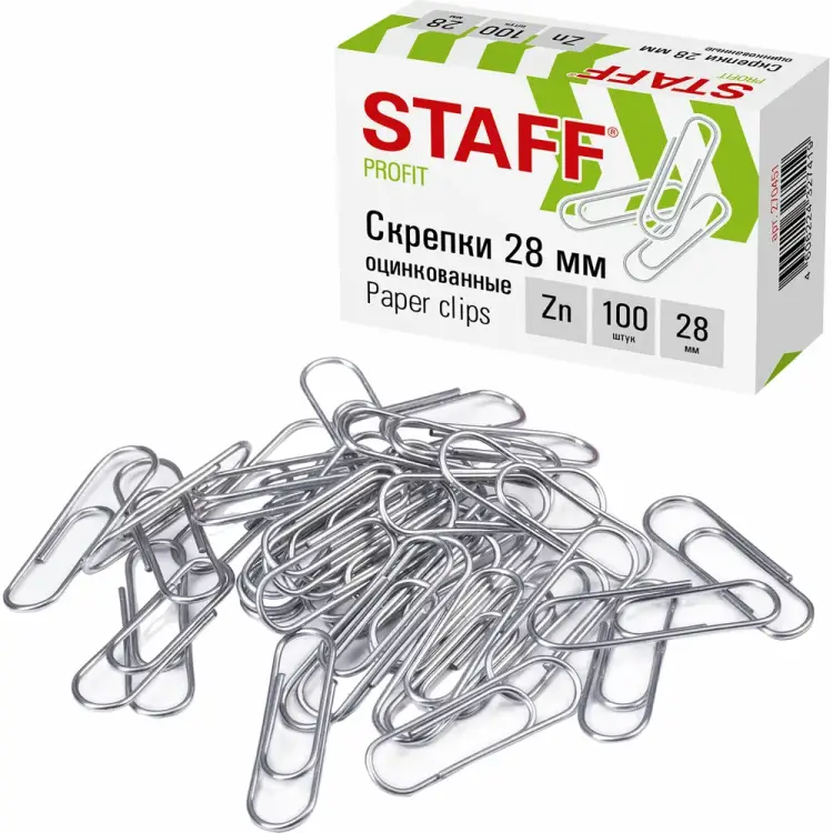 Оцинкованные скрепки Staff 270451