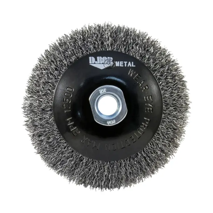 Коническая гофрированная щетка для ушм D.BOR METAL Standard D10-MS-115-M14-030