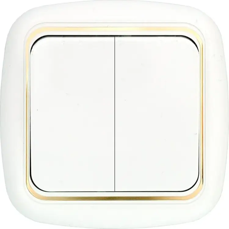 Проходной двухклавишный выключатель BYLECTRICA ГАРМОНИЯ ЛЮКС С6+6 10-843 з