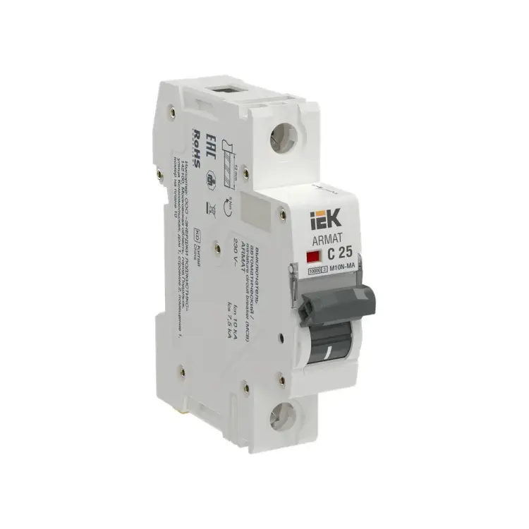Автоматический выключатель IEK ARMAT M10N-MA 1P C 25А AR-M10N-MA-1-C025