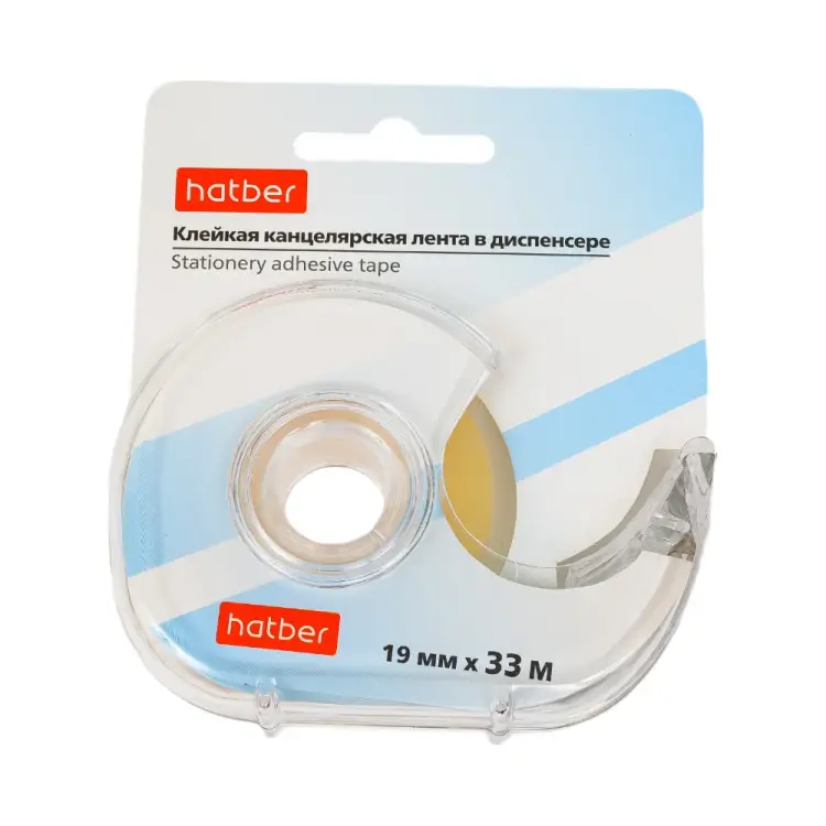Канцелярская клейкая лента Hatber 049095