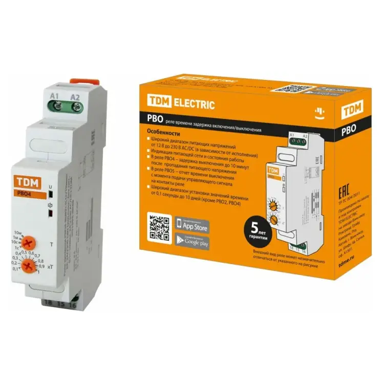 Реле времени TDM РВО4-ВЫКП-0,1с SQ1503-0030