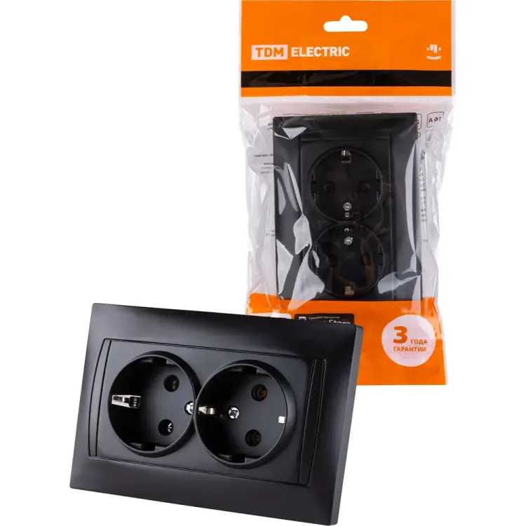 Двойная розетка TDM ELECTRIC Лама SQ1815-0625