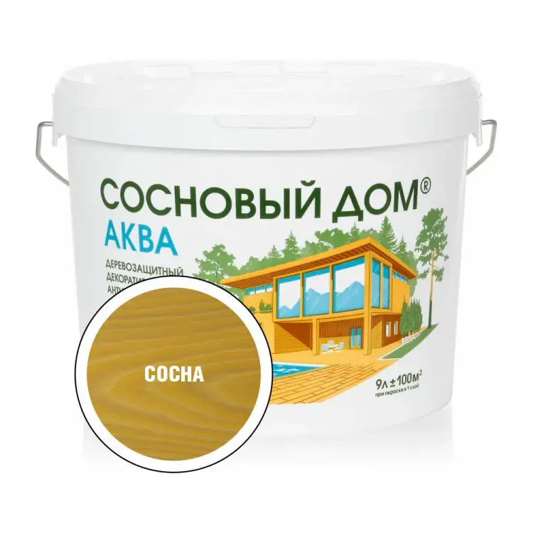 Акриловый декоративный антисептик для дерева ЗАО Декарт «Сосновый Дом» АКВА 28854