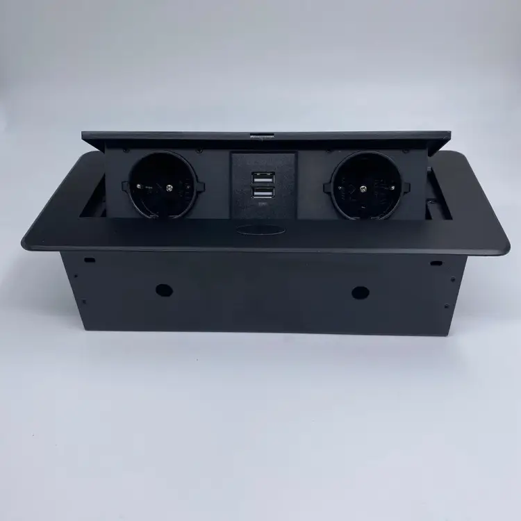 Встраиваемая выдвижная розетка для столешницы с usb Inrior TORO-88-20