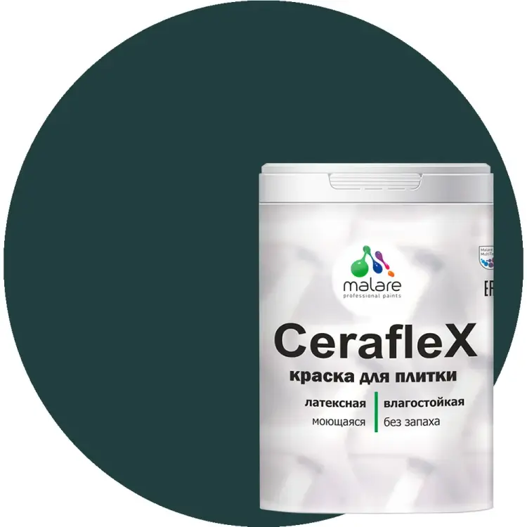 Латексная краска для кафельной и керамической плитки MALARE Ceraflex 2036773887324