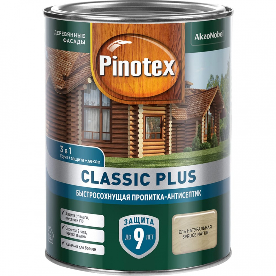 Быстросохнущая пропитка-антисептик Pinotex CLASSIC PLUS