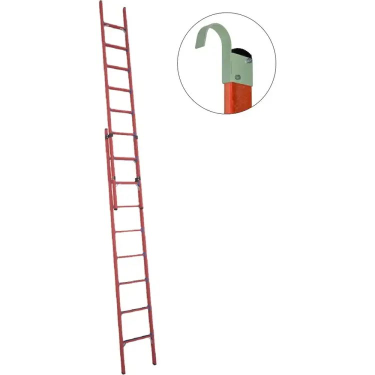 Стеклопластиковая приставная диэлектрическая раздвижная лестница Антиток ЛСПРД-5.0 Е К 471575