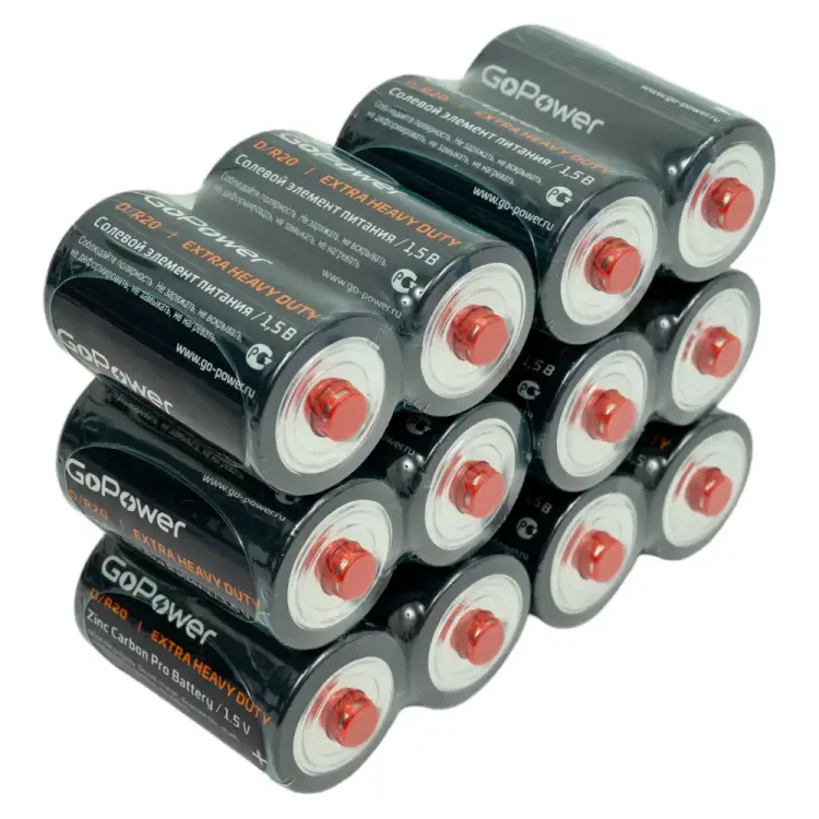 Батарейка GoPower R20 00-00015597