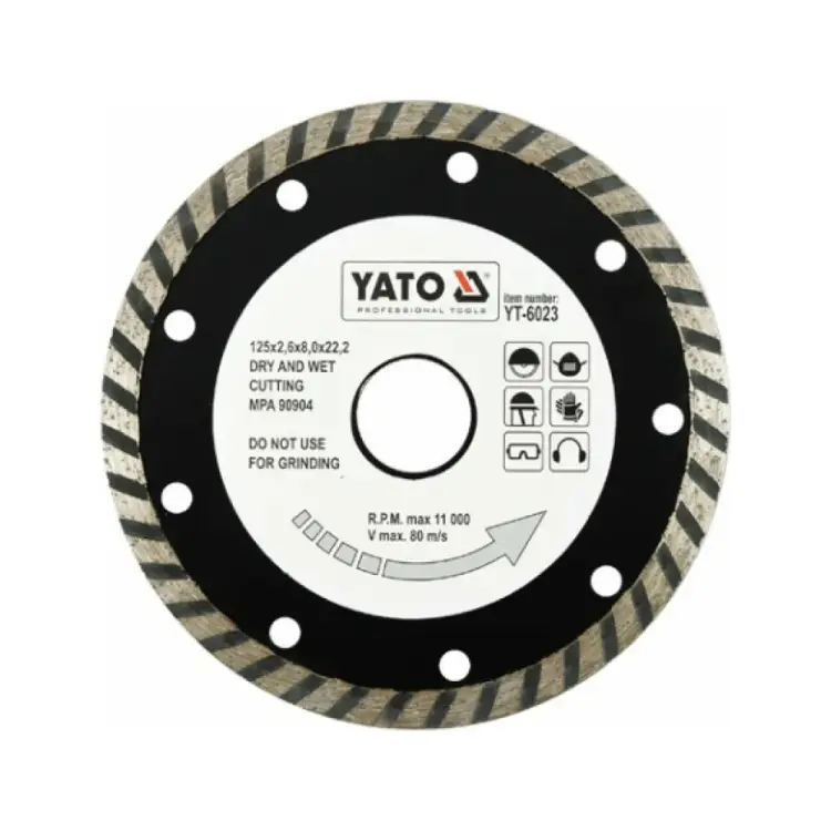 Универсальный отрезной алмазный диск YATO TURBO YT-6023 Универсальный отрезной алмазный диск YATO TURBO YT-6023