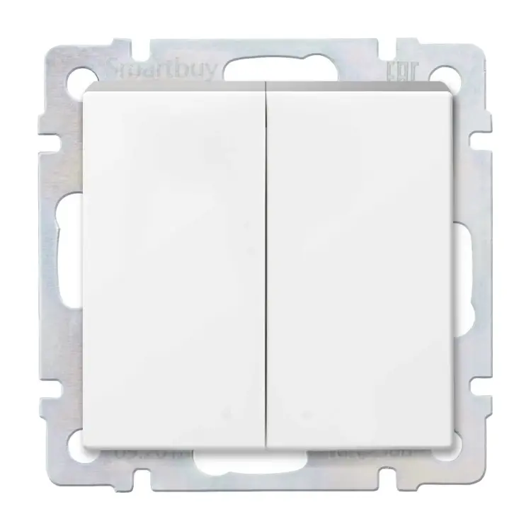 Двухклавишный выключатель Smartbuy Нептун SBE-05w-10-SW2-0