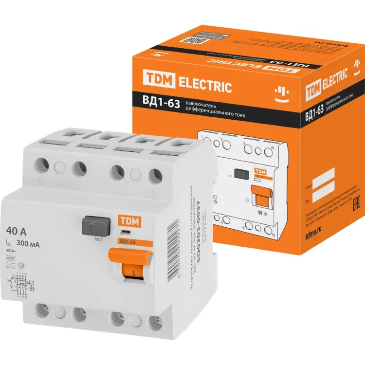 Узо TDM ELECTRIC ВД1-63 SQ0203-0037