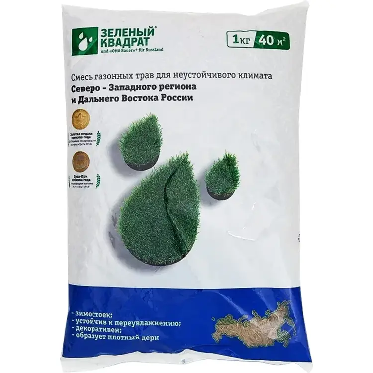 Семена газона для Северо-Западного региона и Дальнего Востока Зеленый квадрат 4607160332055