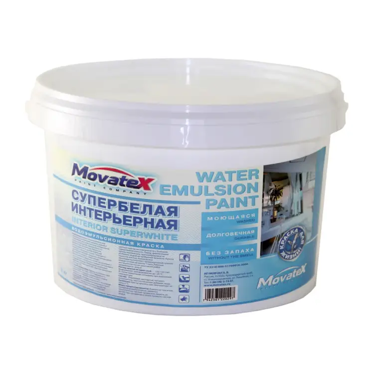 Интерьерная моющаяся водоэмульсионная краска Movatex Т02327 Интерьерная моющаяся водоэмульсионная краска Movatex Т02327