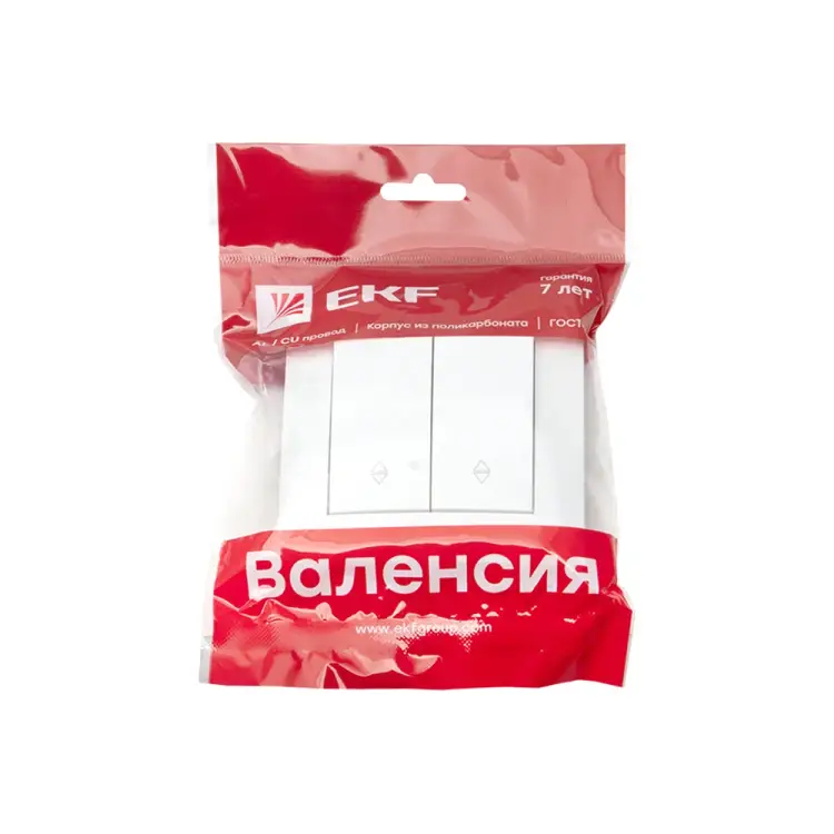 Проходной двухклавишный выключатель EKF Валенсия PROxima EWV10-027-10