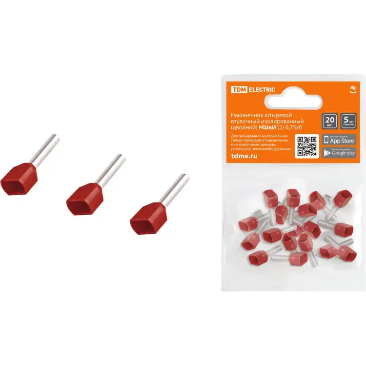 Штыревой втулочный изолированный двойной наконечник TDM ELECTRIC НШвИ 2 SQ0568-0049