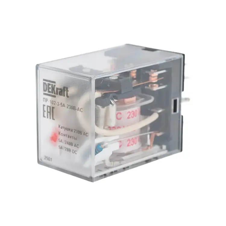 Трехконтактное промежуточное реле DEKraft пр-102 23883DEK