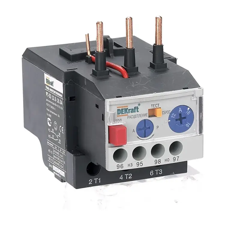 Тепловое реле перегрузки DEKraft РТ03-25-32-6.30A-9.00A 23118DEK