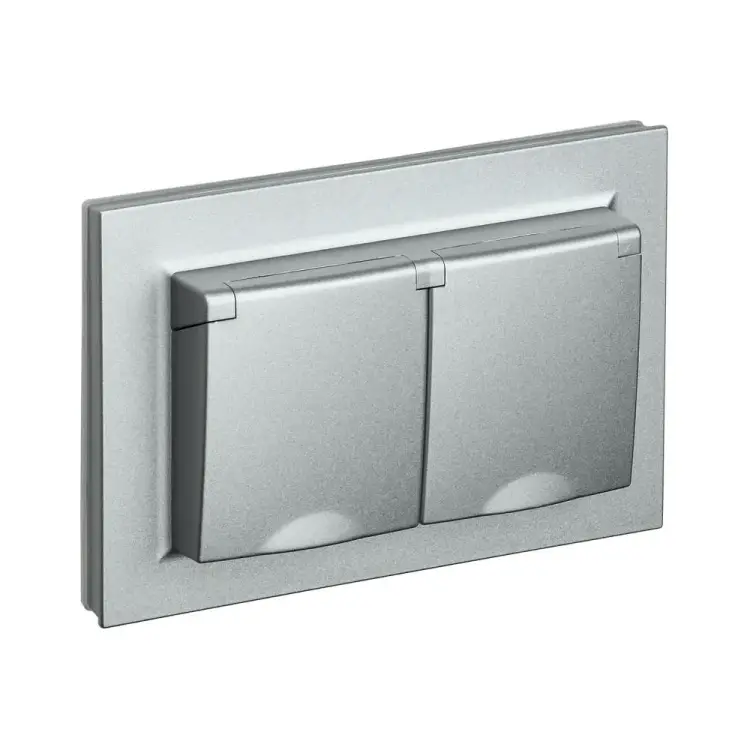 Двухместная розетка IEK Brite рсбш12-3-44-бра BR-R26-16-44-K47-F