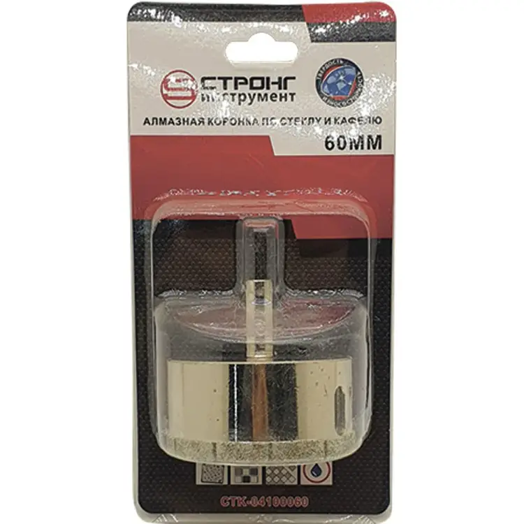Алмазная коронка по керамике и стеклу Strong CTK-04100060