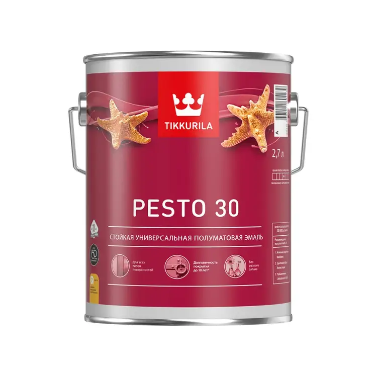 Стойкая алкидная универсальная эмаль Tikkurila PESTO 30 700001171
