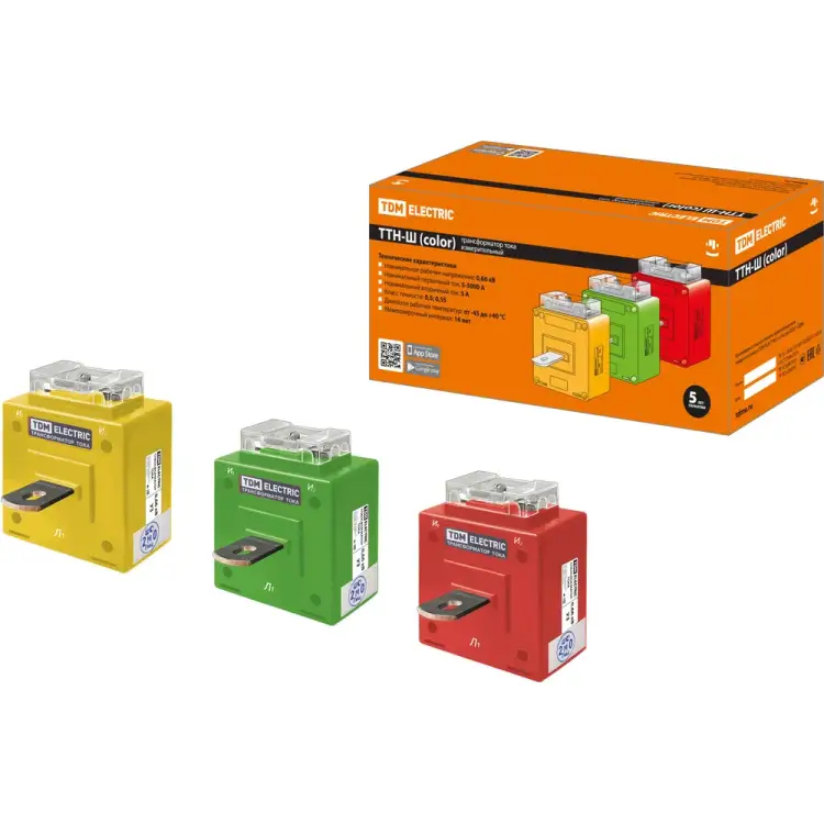 Трансформатор тока TDM ELECTRIC ТТН-Ш 100/5- 5VA/0,5-Р SQ1101-1202