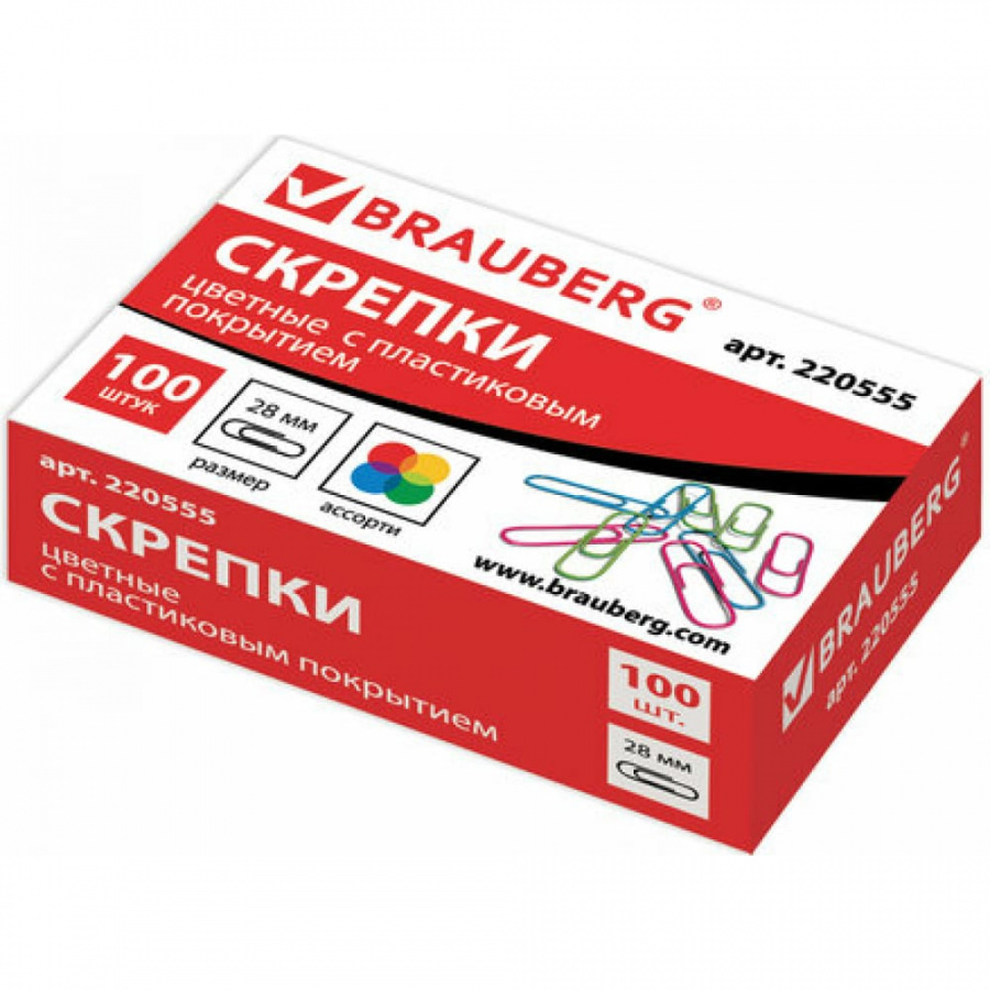 Скрепки BRAUBERG 220555