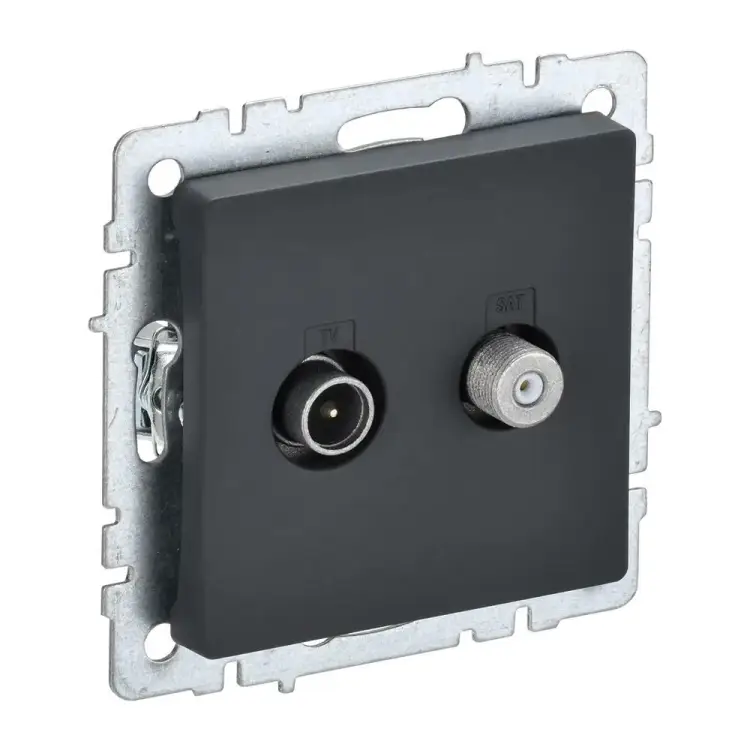 Двойная розетка IEK Brite ртв/рсп12-брг BR-AF20-O-K53