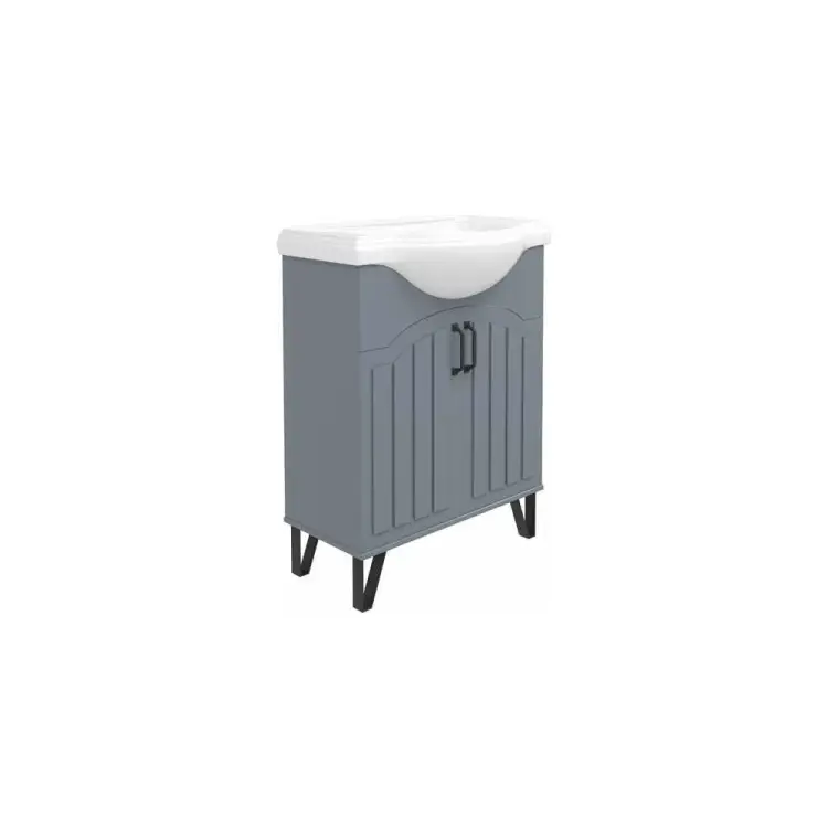 Тумба Teymi Lina 65, 2 дверцы с доводчиком, ясень графит T60102 ЦБ-00266200 Тумба Teymi Lina 65, 2 дверцы с доводчиком, ясень графит T60102 ЦБ-00266200