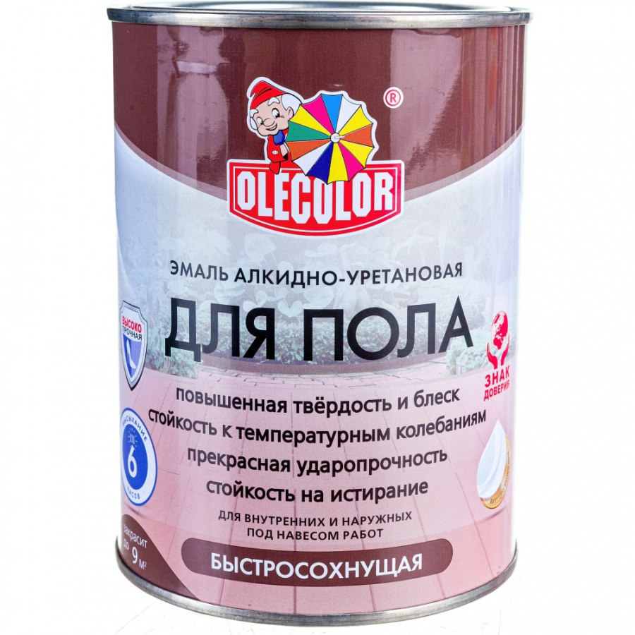 Алкидно-уретановая быстросохнущая эмаль для пола Olecolor 4300007479
