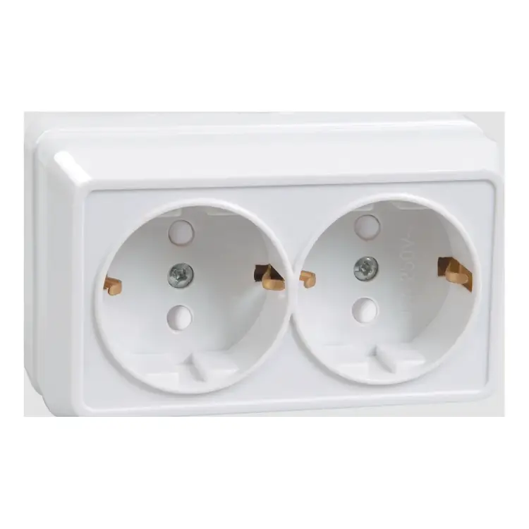 Двухместная розетка IEK РСш22-3-ОБ ОКТАВА ERO24-K01-16-DC