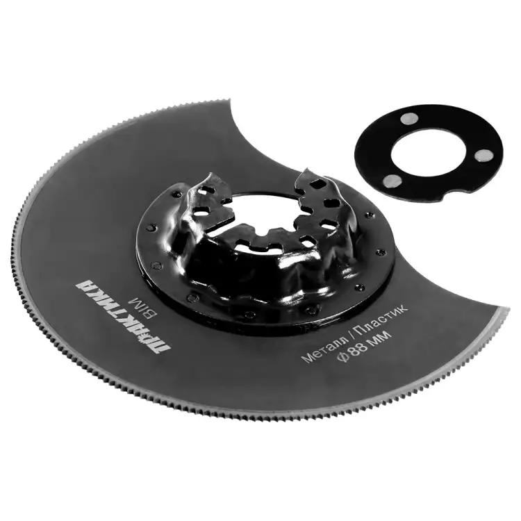 Отрезная насадка для МФИ, по металлу и дереву ПРАКТИКА полукруг, BiM, 88 мм, мелкий зуб 240-232