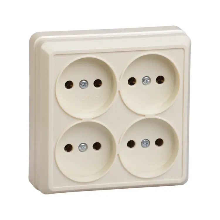 Четырехместная розетка IEK ОКТАВА РС24-2-ОК ERO40-K33-10-DC