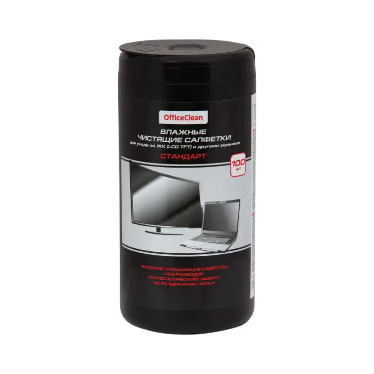 Чистящие влажные салфетки для ЖК и других экранов OfficeClean Стандарт 262495