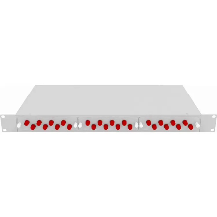 Одномодовый оптический укомплектованный стоечный кросс TopLan КРС-Top-1U-24FC/U-OS2-GY