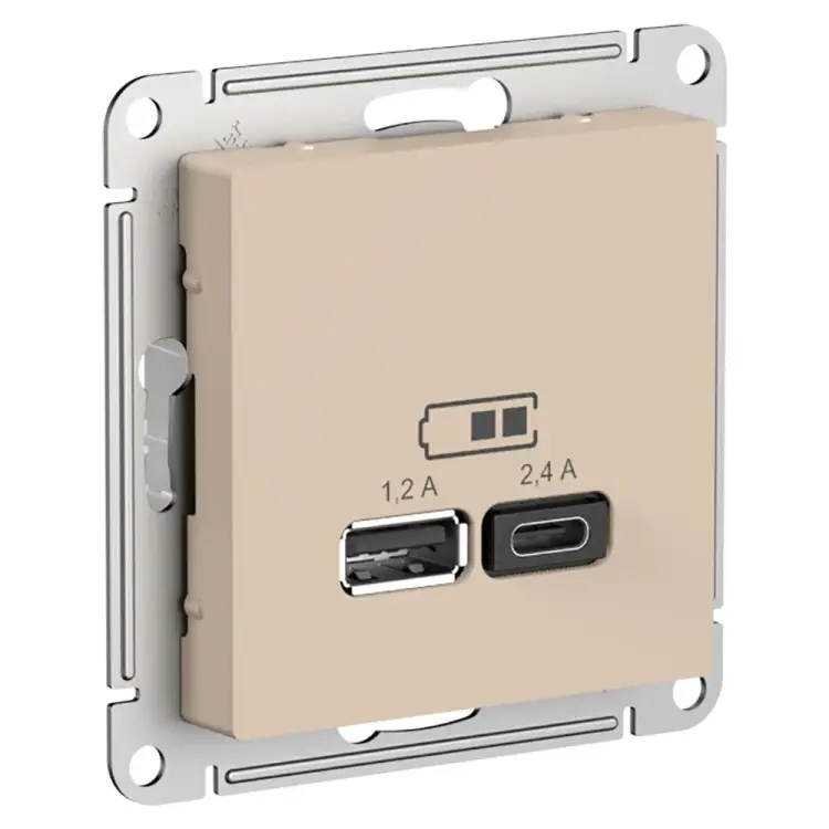 Песочный usb розетка Systeme Electric ATN001239