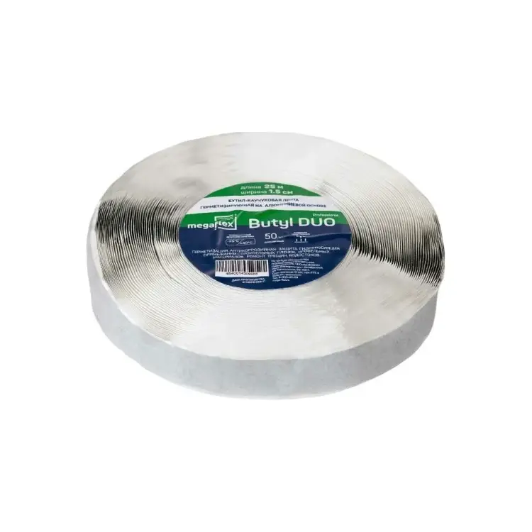 Двусторонняя бутил-каучуковая лента-герметик Megaflex butyl duo MEGBU.15.25 Двусторонняя бутил-каучуковая лента-герметик Megaflex butyl duo MEGBU.15.25