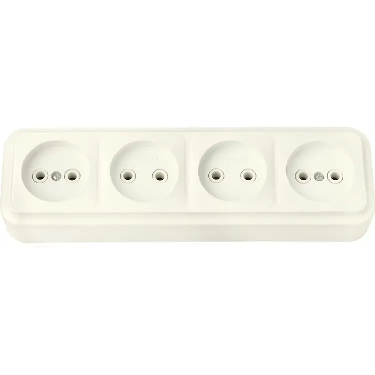 Четырехместная розетка BYLECTRICA ПРАЛЕСКА РА16-264 бежевый