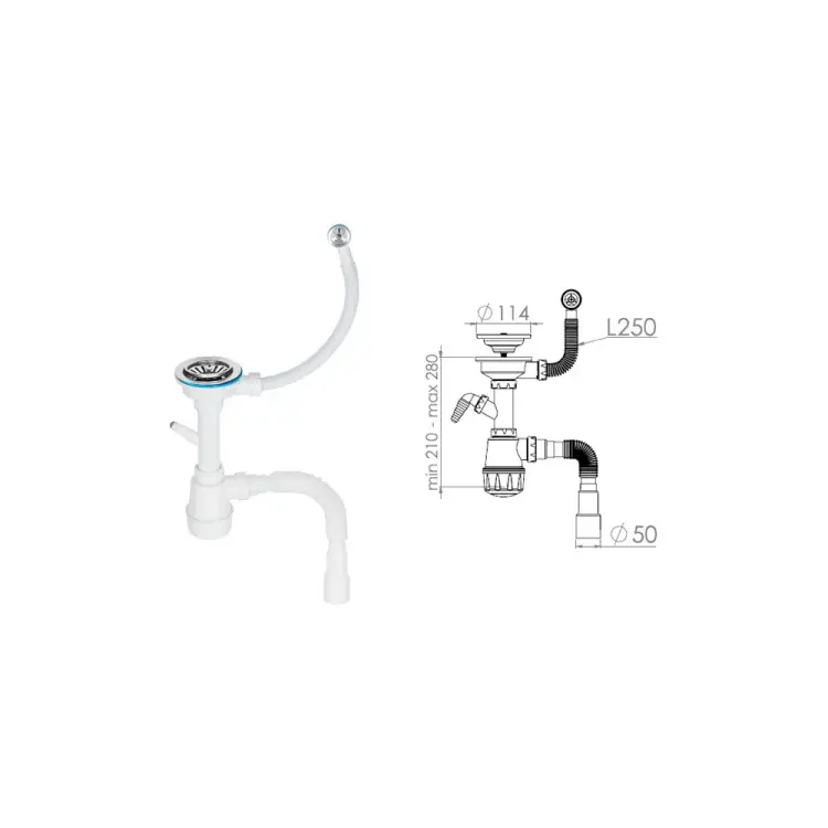 Сифон для кухни AV Engineering AVE129777