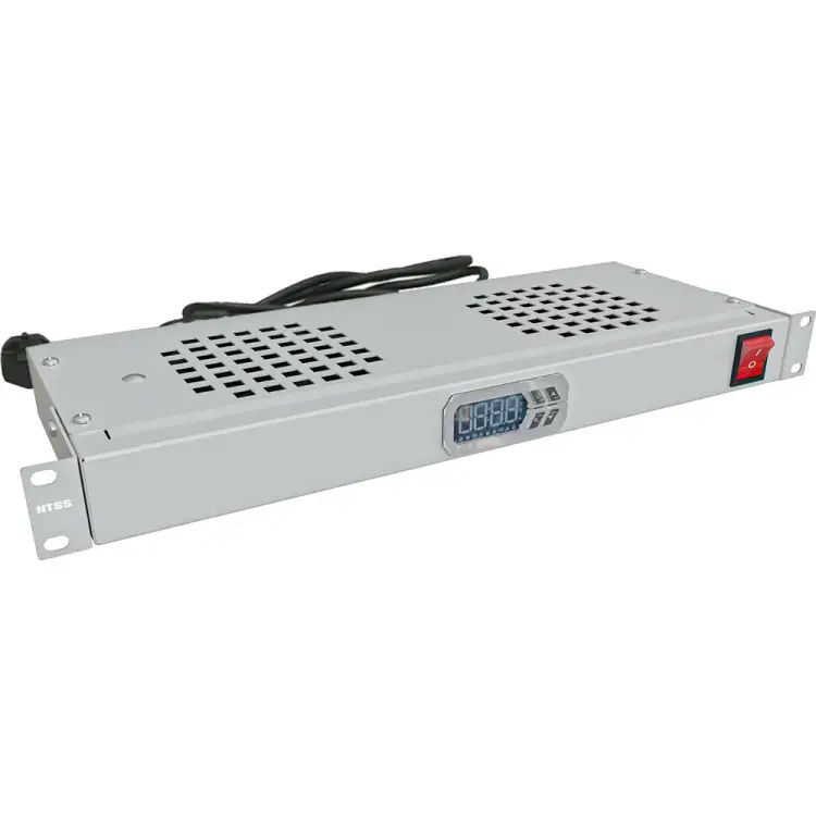 Модуль вентиляторный NTSS крепление на 19 1U, 2 элемента, электронный термоконтроллер, цифровой термодатчик, серый RAL 7035 -F NTSS-FAN2/19T Модуль вентиляторный NTSS крепление на 19 1U, 2 элемента, электронный термоконтроллер, цифровой термодатчик, серый RAL 7035 -F NTSS-FAN2/19T