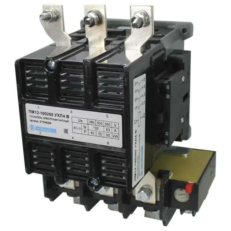 Нереверсивный электромагнитный пускатель Электротехник ПМ12-100200 ET504289
