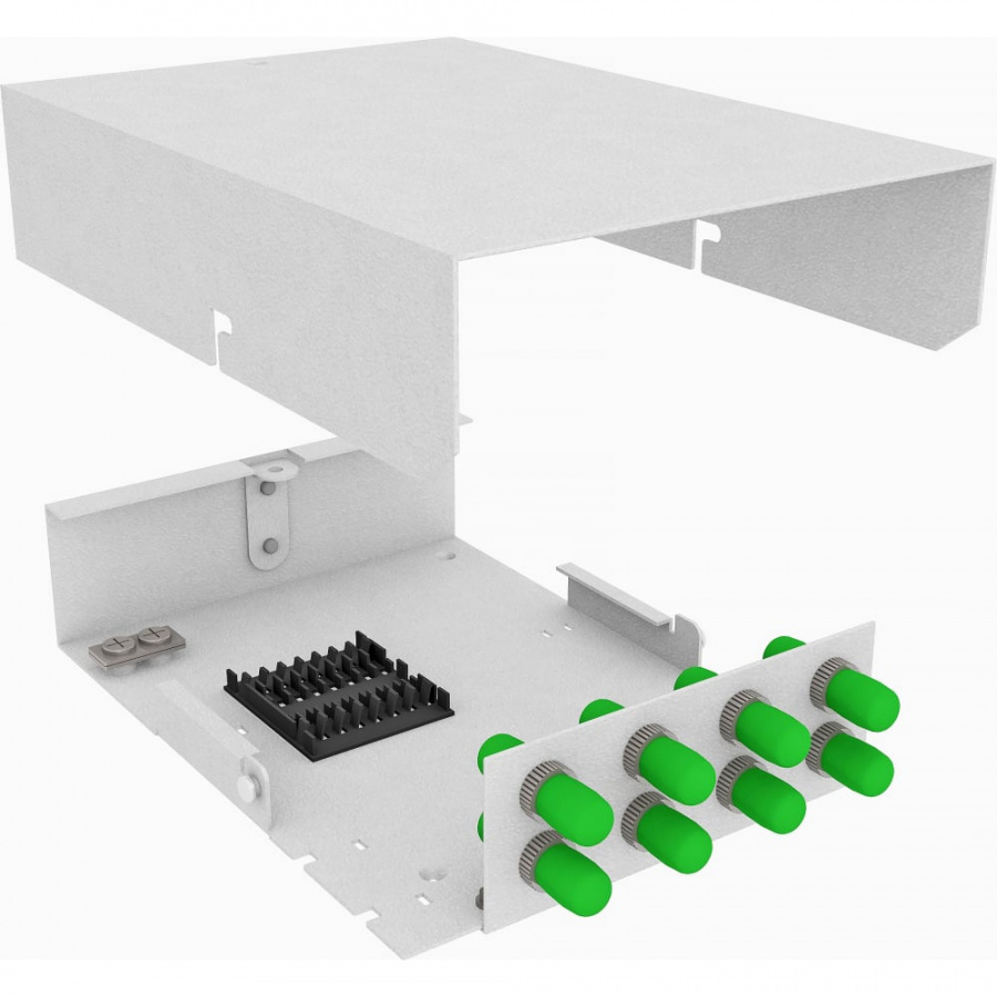 Настенный одномодовый укомплектованный оптический кросс TopLan КРНМ-Top-08ST/A-OS2-GY
