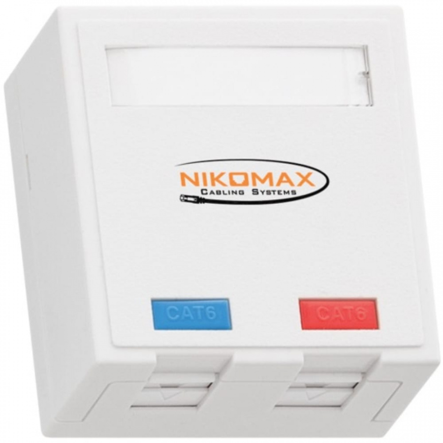 Корпус настенной розетки NIKOMAX NMC-MB2P-ST-WT