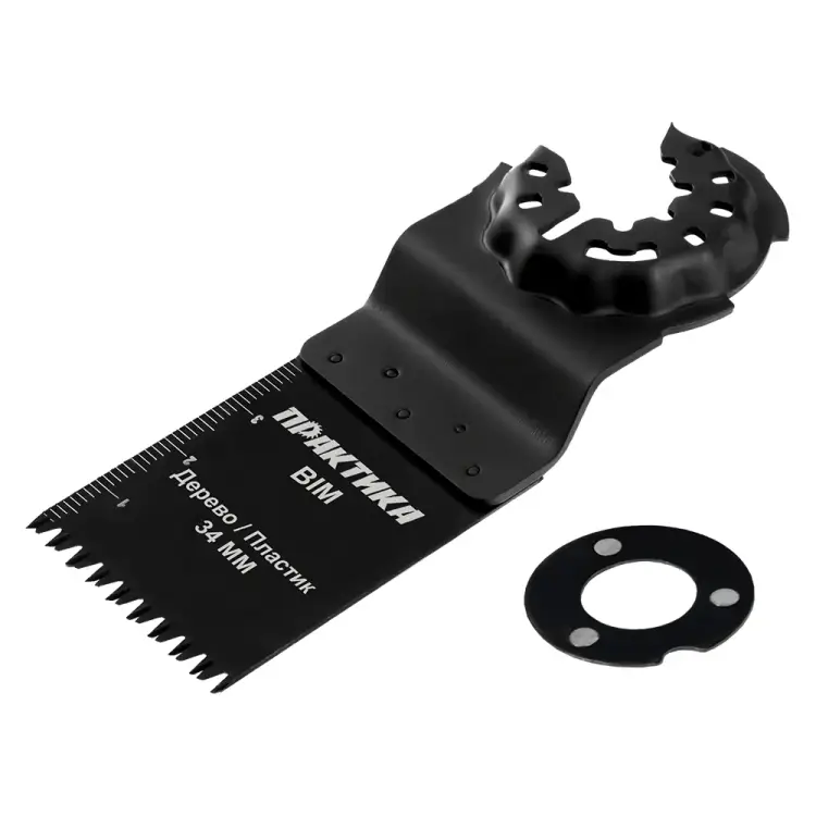 Режущая насадка для МФИ, по металлу и дереву ПРАКТИКА пазовая прямая, BiM, 34 мм, крупный зуб 240-195