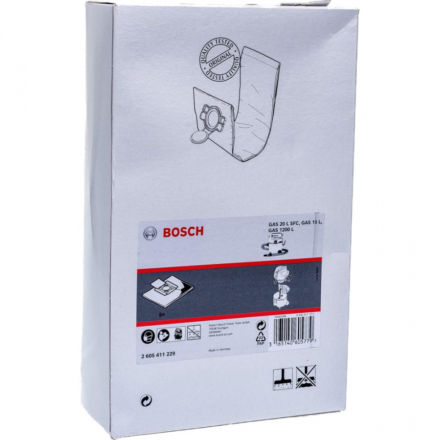 Мешок для сбора сухой пыли для пылесоса GAS 15 Bosch 2.605.411.229