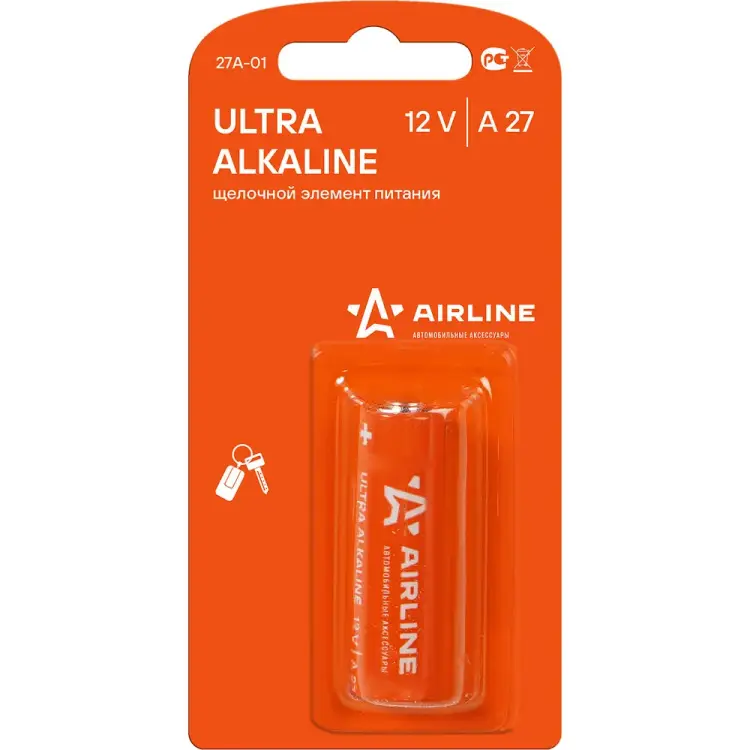 Щелочная батарейка для брелоков сигнализаций Airline 27A-01