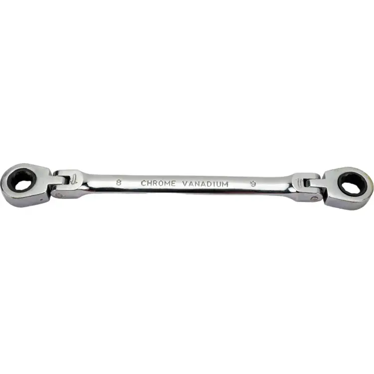 Двусторонний трещоточный шарнирный накидной ключ HORTZ 118757