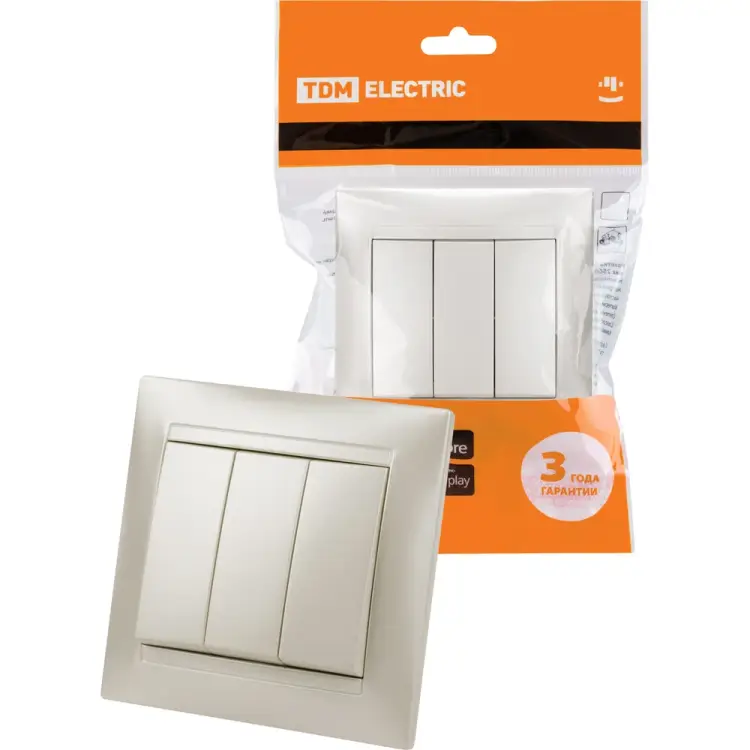 3-клавишный выключатель TDM ELECTRIC Лама SQ1815-0803