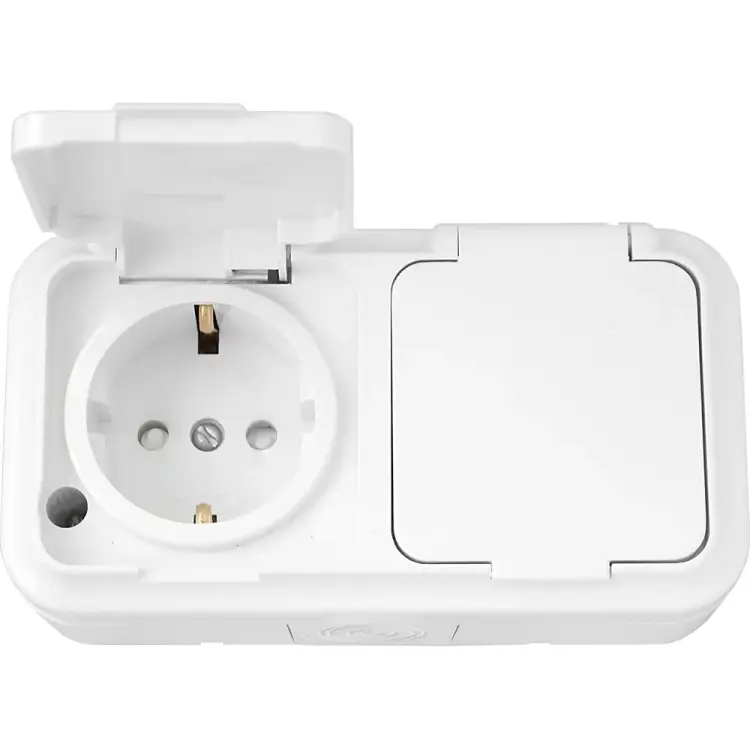 Двухместная розетка BYLECTRICA ПРАЛЕСКА АКВА РА16-103